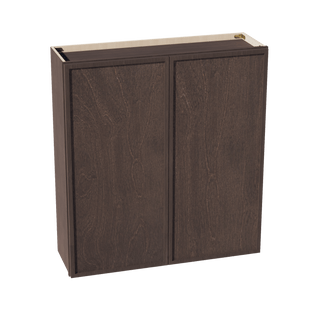 SM - W3942: Mocha Brown Slim Shaker 39"W x 42"H 2 Doors & 3 Shelves Standard Wall Cabinet - homecabinets