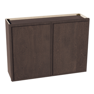 SM - W4230: Mocha Brown Slim Shaker 42"W x 30"H 2 Doors & 2 Shelves Standard Wall Cabinet - homecabinets