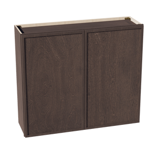 SM - W4236: Mocha Brown Slim Shaker 42"W x 36"H 2 Doors & 2 Shelves Standard Wall Cabinet - homecabinets