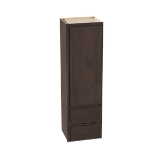 SM - WD1860: Mocha Brown Slim Shaker 18"W x 60"H 1 Door & 2 Drawers Special Wall Cabinet - homecabinets