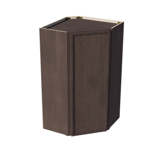 SM - WDC2442: Mocha Brown Slim Shaker 24"W x 42"H 1 Door & 2 Shelves Diagonal Wall Corner Cabinet - homecabinets