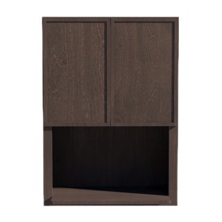 SM - WM3042: Mocha Brown Slim Shaker 30"W x 42"H 2 Door & 1 Shelf Wall Built - in Microwave Cabinets - homecabinets