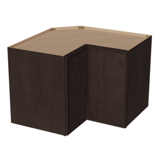 SM - WPC2430: Mocha Brown Slim Shaker 24"W x 30"H 1 Door & 2 Shelves Pie Cut Wall Corner Cabinet - homecabinets