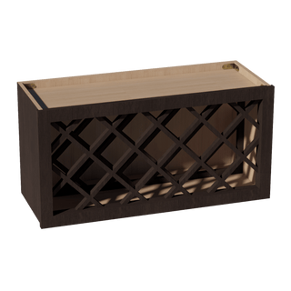 SM - WR3015: Mocha Brown Slim Shaker 30"W x 15"H x 12"D Wall Wine Rack Incl. Shelf - homecabinets