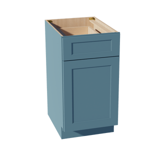 TG - B18TR: Soft Green Shaker 18" 1 Drawer Trash Pull Out Base Cabinet - homecabinets