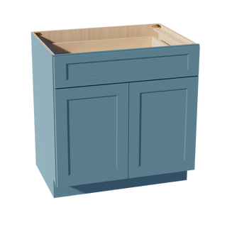 TG - B33: Soft Green Shaker 33" 1 Drawer 2 Doors Standard Base Cabinet - homecabinets