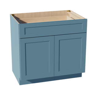 TG - B36: Soft Green Shaker 36" 1 Drawer 2 Doors Standard Base Cabinet - homecabinets