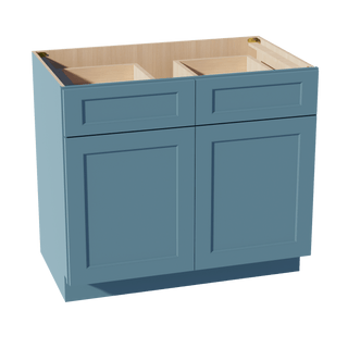 TG - B39: Soft Green Shaker 39" 2 Drawers 2 Doors Standard Base Cabinet - homecabinets