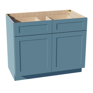 TG - B42: Soft Green Shaker 42" 2 Drawers 2 Doors Standard Base Cabinet - homecabinets