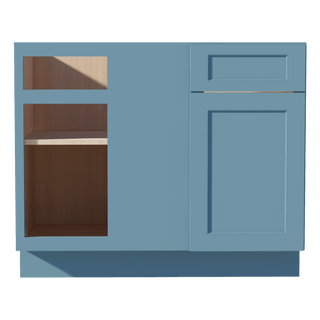 TG - BBC42/45: Soft Green Shaker 42" 1 Door - 1 Drawer Blind Corner Base Cabinets - homecabinets