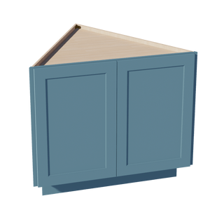 TG - BEC24: Soft Green Shaker 24" 2 Full Height Door Angled End Base Cabinets - homecabinets