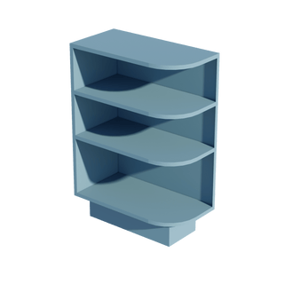 TG - BES12L: Soft Green Shaker 12" 4 Shelves End Shelf Corner Base Cabinets (Left Open) - homecabinets