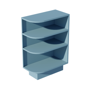 TG - BES12R: Soft Green Shaker 12" 4 Shelves End Shelf Corner Base Cabinets (Right Open) - homecabinets