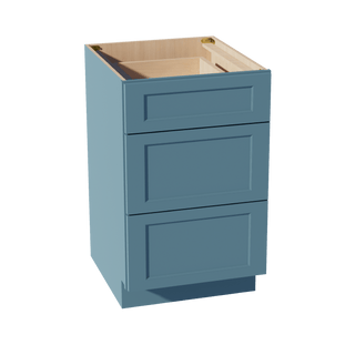 TG - DB21: Soft Green Shaker 21" 3 Drawers Base Cabinet - homecabinets