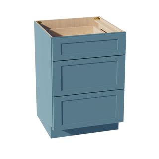 TG - DB24: Soft Green Shaker 24" 3 Drawers Base Cabinet - homecabinets