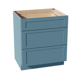 TG - DB30: Soft Green Shaker 30" 3 Drawers Base Cabinet - homecabinets