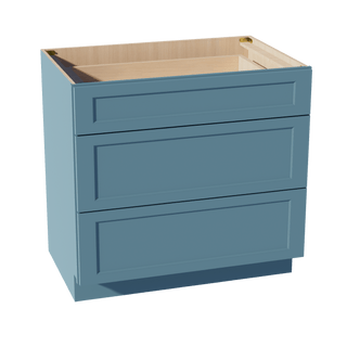 TG - DB36: Soft Green Shaker 36" 3 Drawers Base Cabinet - homecabinets