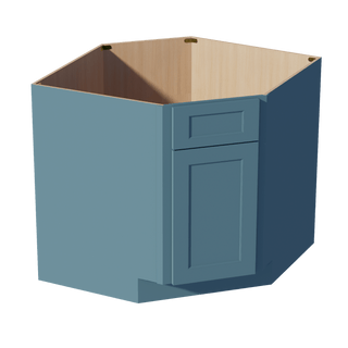 TG - DSB36: Soft Green Shaker 39" 1 Door 1 False Drawer Corner Sink Base Cabinets - homecabinets