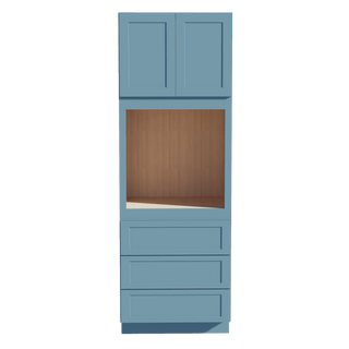 TG - OC3396: Soft Green Shaker 33"W x 96"H x 24"D 2 Doors & 3 Drawers Tall Oven Shelf Cabinets - homecabinets