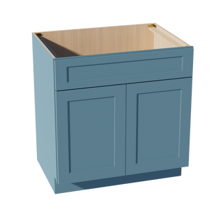 TG - SB33: Soft Green Shaker 33" 2 Doors 1 False Drawer Sink Base Cabinet - homecabinets