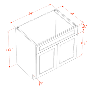 TG - SB36: Soft Green Shaker 36" 2 Doors 1 False Drawer Sink Base Cabinet - homecabinets