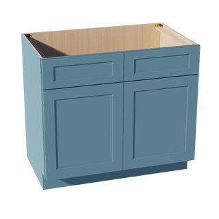TG - SB39: Soft Green Shaker 39" 2 Doors 2 False Drawers Sink Base Cabinet - homecabinets