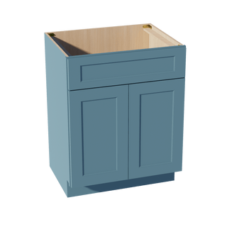 TG - VSB2721: Soft Green Shaker 27"W x 34 - 1/2"H x 21"D 2 Doors & 1 False Drawer Vanity Sink Base Cabinets - homecabinets