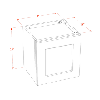 TG - W1515: Soft Green Shaker 15"W x 15"H 1 Door Standard Wall Bridge Cabinet - homecabinets