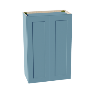 TG - W2436: Soft Green Shaker 24"W x 36"H 2 Doors & 2 Shelves Standard Wall Cabinet - homecabinets