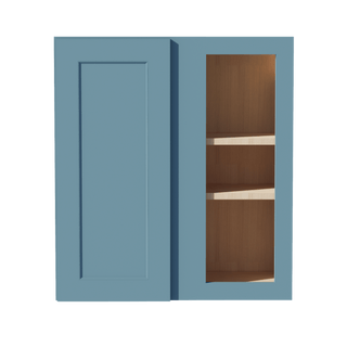 TG - WBC2730: Soft Green Shaker 27"W x 30"H 1 Door & 2 Shelves Wall Blind Corner Cabinets - homecabinets