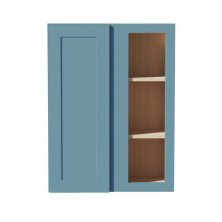 TG - WBC2736: Soft Green Shaker 27"W x 36"H 1 Door & 2 Shelves Wall Blind Corner Cabinets - homecabinets