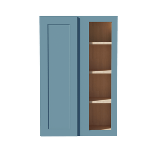 TG - WBC2742: Soft Green Shaker 27"W x 42"H 1 Door & 2 Shelves Wall Blind Corner Cabinets - homecabinets