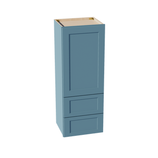 TG - WD1848: Soft Green Shaker 18"W x 48"H 1 Door & 2 Drawers Special Wall Cabinet - homecabinets
