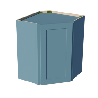 TG - WDC2430: Soft Green Shaker 24"W x 30"H 1 Door & 2 Shelves Diagonal Wall Corner Cabinet - homecabinets