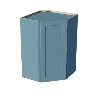 TG - WDC2436: Soft Green Shaker 24"W x 36"H 1 Door & 2 Shelves Diagonal Wall Corner Cabinet - homecabinets