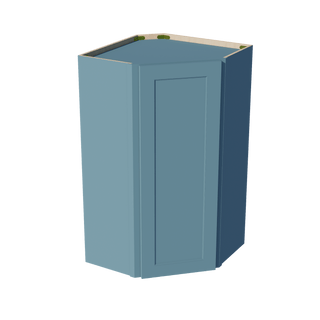 TG - WDC2442: Soft Green Shaker 24"W x 42"H 1 Door & 2 Shelves Diagonal Wall Corner Cabinet - homecabinets