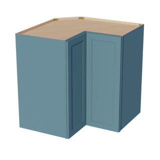 TG - WPC2442: Soft Green Shaker 24"W x 42"H 1 Door & 3 Shelves Pie Cut Wall Corner Cabinet - homecabinets