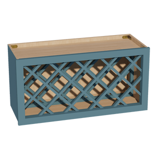 TG - WR3015: Soft Green Shaker 30"W x 15"H x 12"D Wall Wine Rack Incl. Shelf - homecabinets