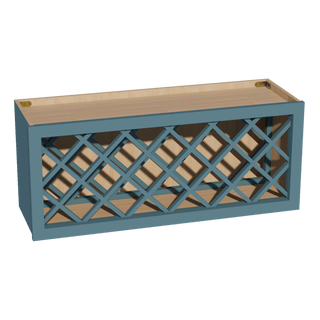 TG - WR3615: Soft Green Shaker 36"W x 15"H x 12"D Wall Wine Rack Incl. Shelf - homecabinets