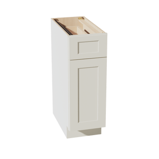TW - B12: Creamy White Shaker 12" 1 Drawer 1 Door Standard Base Cabinet - homecabinets