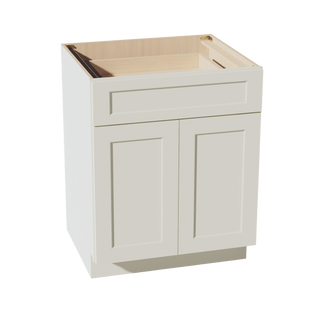 TW - B27: Creamy White Shaker 27" 1 Drawer 2 Doors Standard Base Cabinet - homecabinets