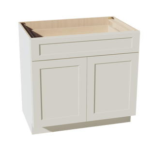 TW - B36: Creamy White Shaker 36" 1 Drawer 2 Doors Standard Base Cabinet - homecabinets