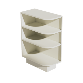 TW - BES12L: Creamy White Shaker 12" 4 Shelves End Shelf Corner Base Cabinets (Left Open) - homecabinets
