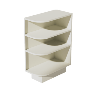 TW - BES12R: Creamy White Shaker 12" 4 Shelves End Shelf Corner Base Cabinets (Right Open) - homecabinets