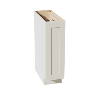 TW - BF09 - PO: Creamy White Shaker 09" Full Door Pull Out Spice Rack Base Cabinets - homecabinets