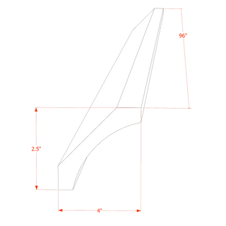 TW - CM4: Creamy White Shaker 96"W x 2 - 1/2"H x 2 - 1/2"D Crown Molding - homecabinets