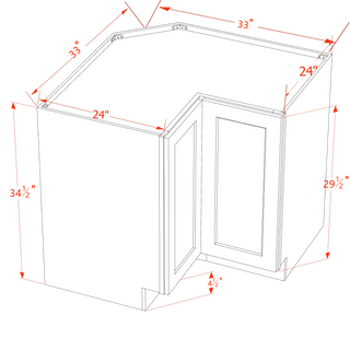 TW - LSB33: Creamy White Shaker 33" 2 Doors Lazy Susan Corner Base Cabinet - homecabinets