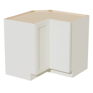 TW - LSB33: Creamy White Shaker 33" 2 Doors Lazy Susan Corner Base Cabinet - homecabinets