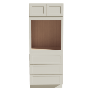 TW - OC3384: Creamy White Shaker 33"W x 84"H x 24"D 2 Doors & 3 Drawers Tall Oven Shelf Cabinets - homecabinets