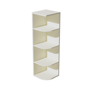 TW - OE1242: Creamy White Shaker 12"W x 42"H 4 Shelves Wall End Shelf Cabinet - homecabinets
